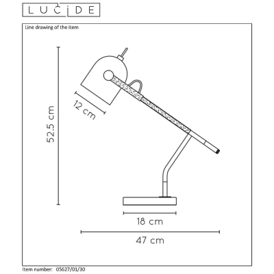 WAYLON - Lampa stołowa - E27 - Black 05627/01/30 Lucide